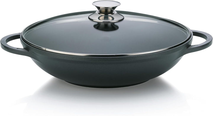 kela Wokpfanne mit Deckel 32 cm KERROS, 4l Wokpfanne Induktion, Aluguss beschichtet, Wok mit Deckel,
