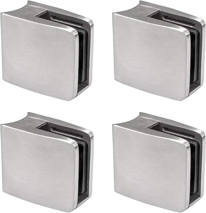 PRIOstahl Glashalter 4 Stück Glasklemme Klemmhalter Glashalter mit Sicherungsplatte + Sicherungsstif