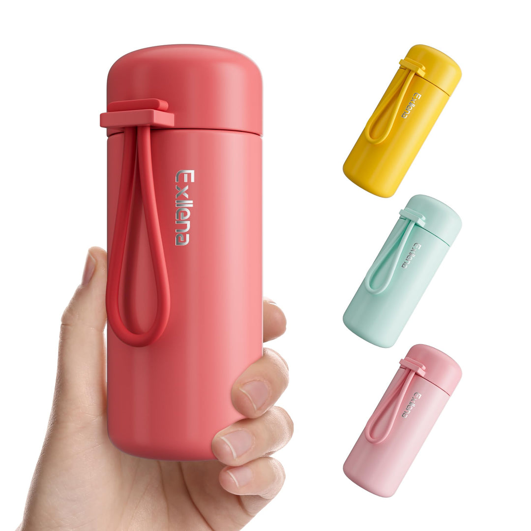 Trinkflasche klein 150ml – Mini-Thermosflasche mit Silikon-Griff, 100% Auslaufsicher, kleine Trinkfl