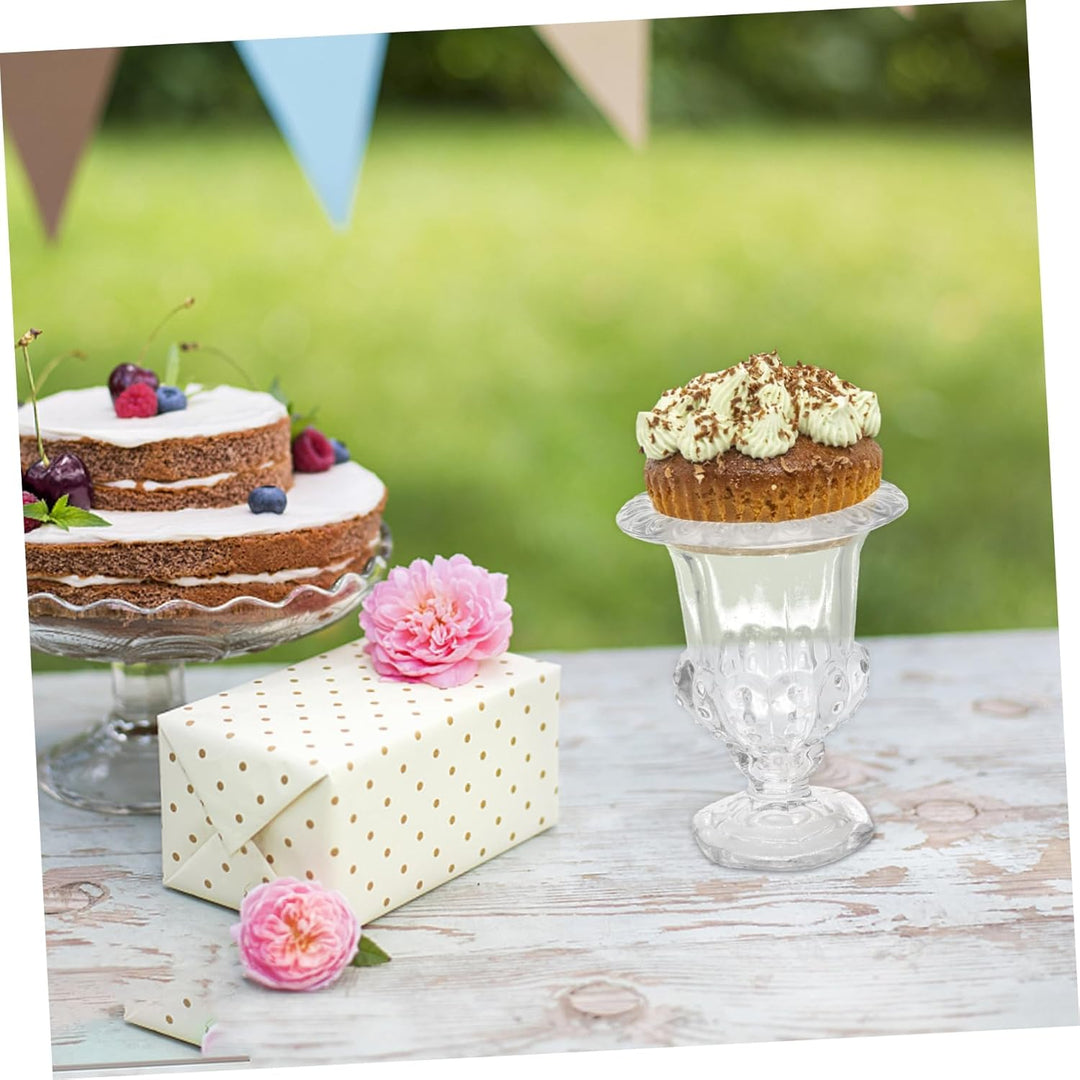 TOPBATHY Dessertkelch aus Glas, europäischer Stil, Kristallglas, Süssigkeitenhalter, Schale, Dreifac