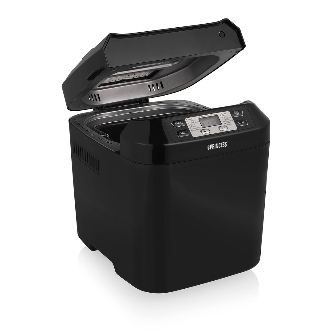 Princess Brotbackautomat - Kapazität für 900 g, 550 Watt, 15 Programme, Zutatenspender, Digitaler Ti