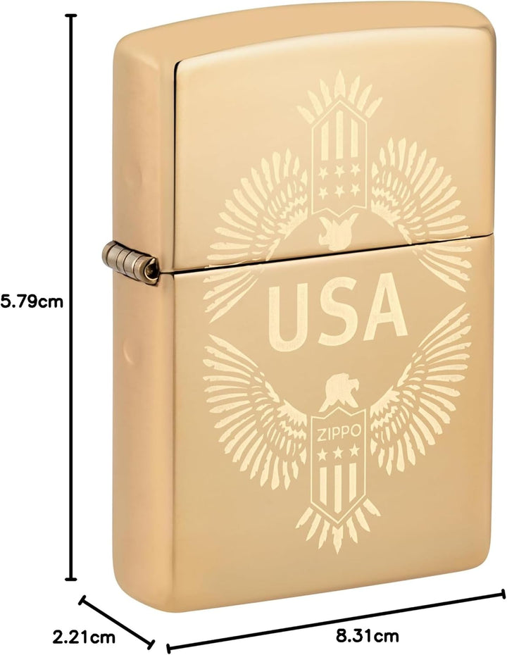 Zippo Adlerfeuerzeuge High Polish Brass, High Polish Brass