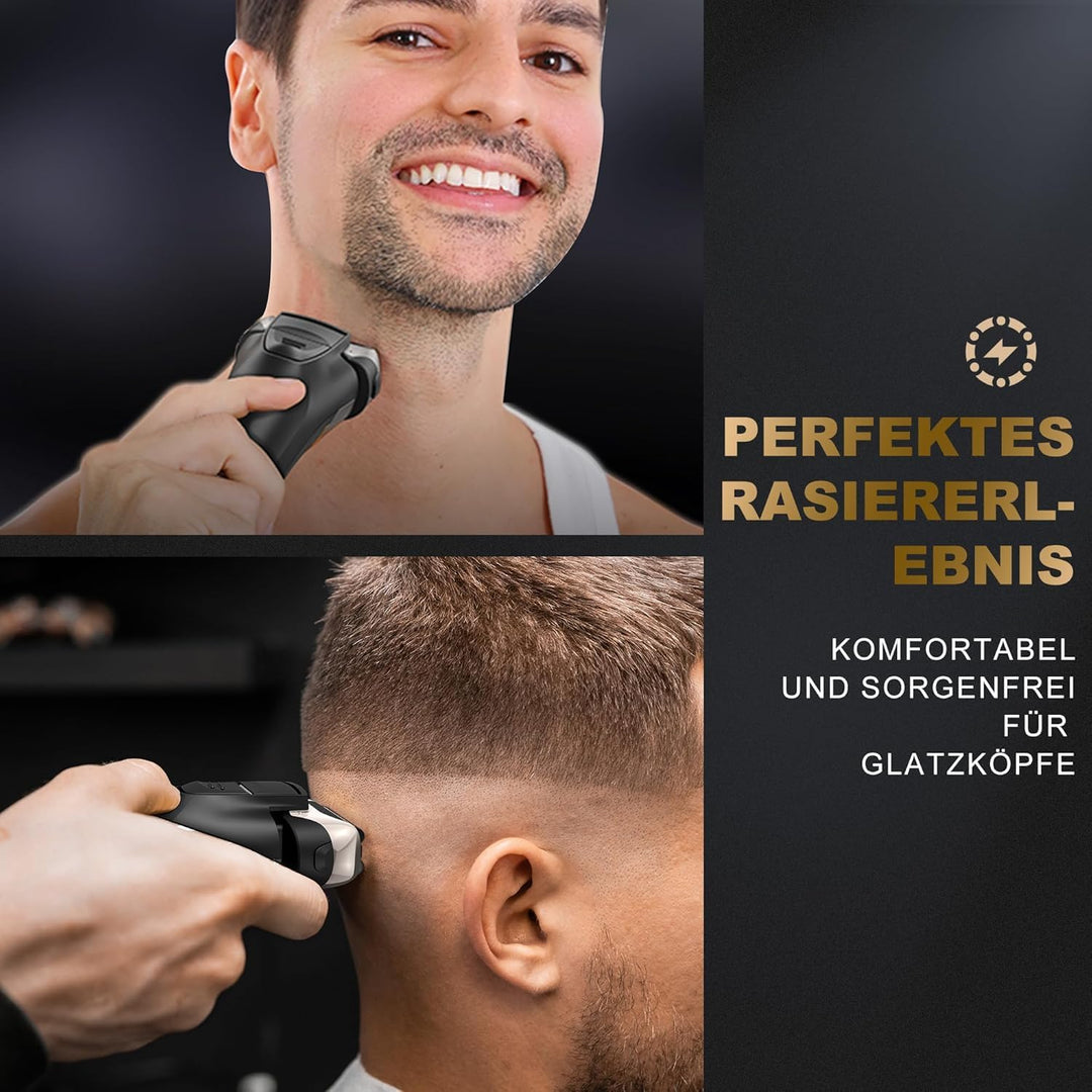 Folienrasierer Herren,2 in 1 Rasierer Herren Elektrisch Wiederaufladbarer USB Rasierapparat Herren N