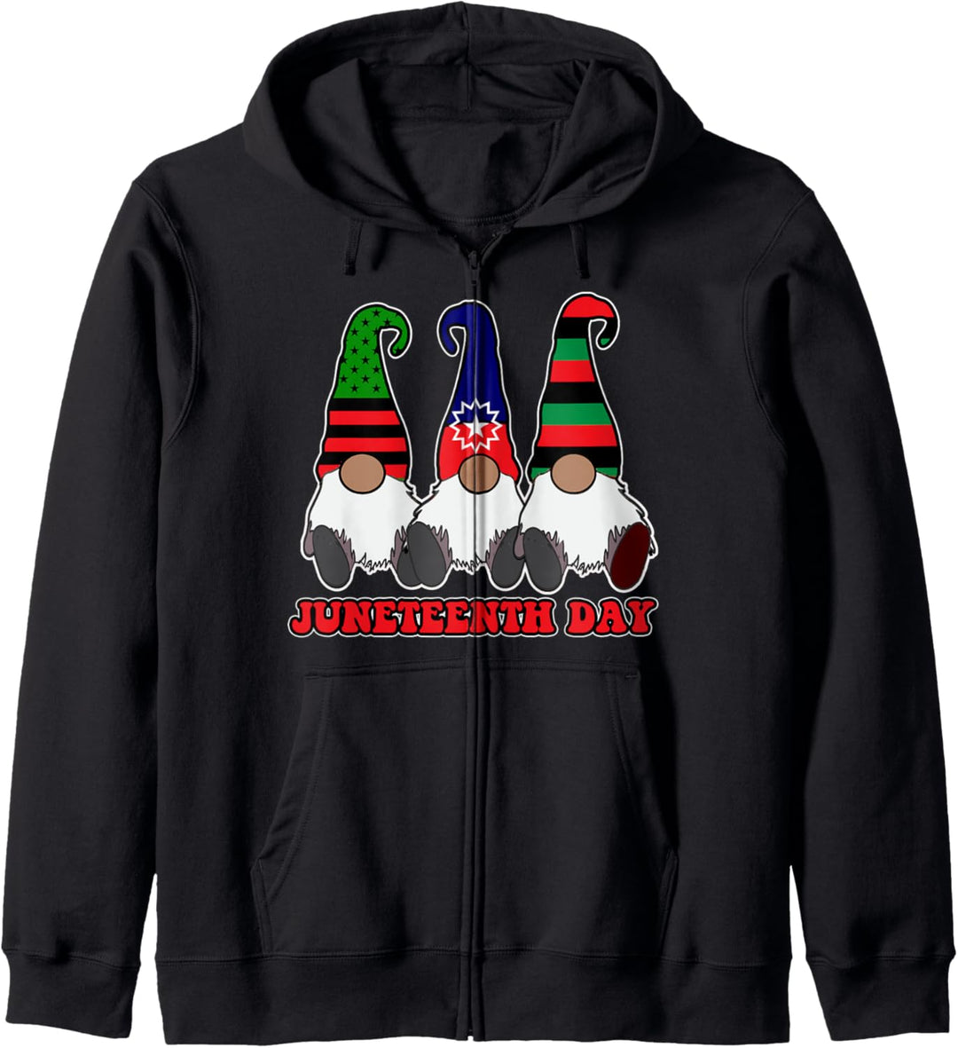 3 Juneteenth Gnomes Cute Gnomes Holiday Kapuzenjacke