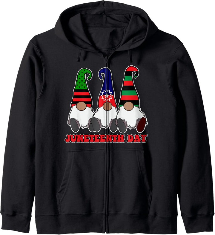 3 Juneteenth Gnomes Cute Gnomes Holiday Kapuzenjacke
