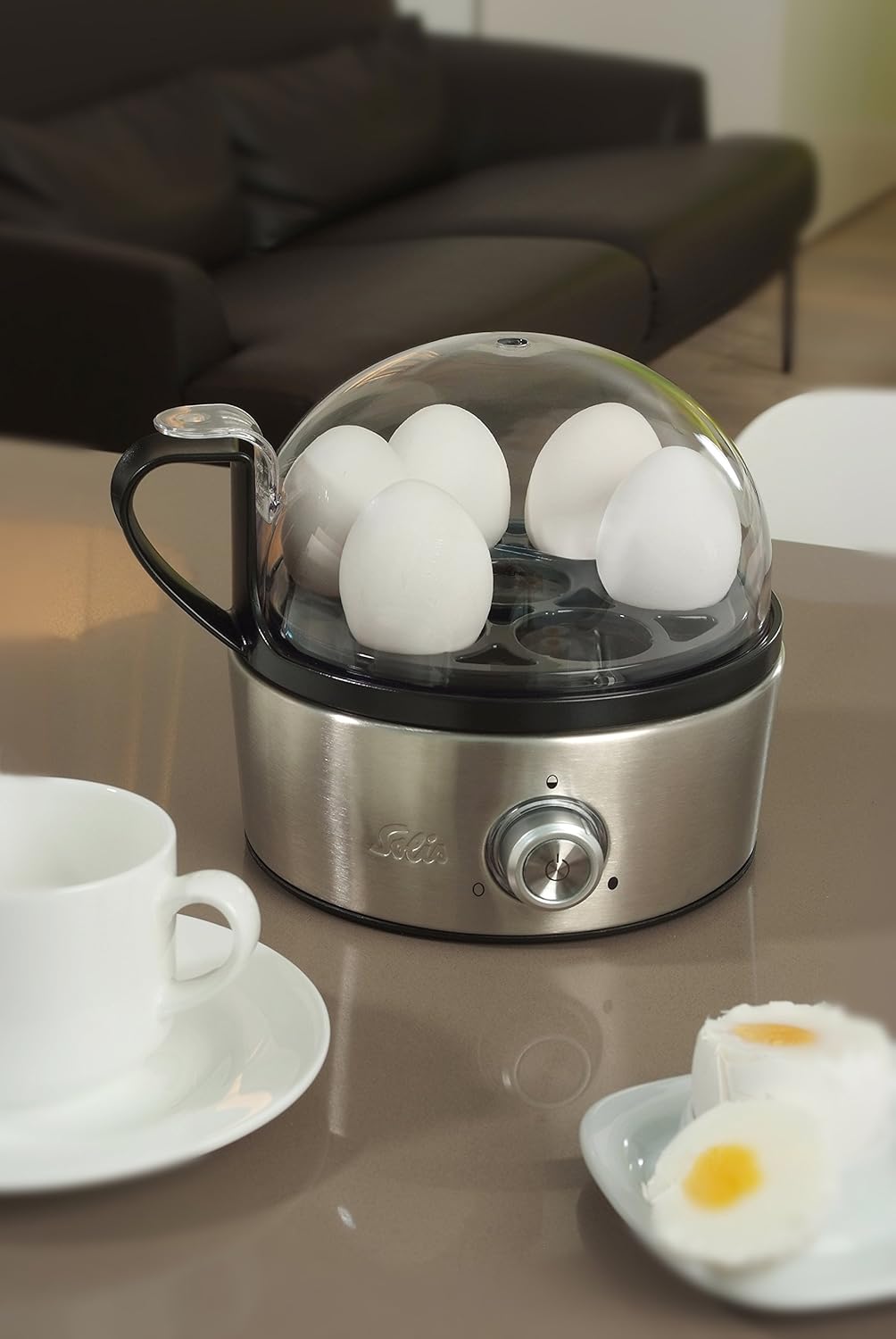 Solis Eierkocher Egg Boiler &amp; More 827 - Für 7 Eier - Kochen und Dämpfen - Mit Härtegradeinstellung