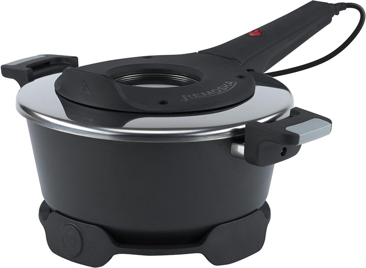REMOSKA Tria 610 W 3 in 1 Topf mit 3 Tellern Backen Garen Schmoren Dünsten Garen unter mittlerem Dru