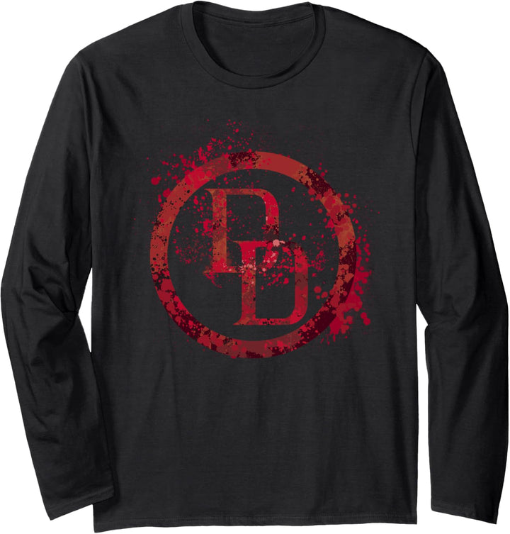 Marvel Daredevil Splatter Circle Logo Langarmshirt