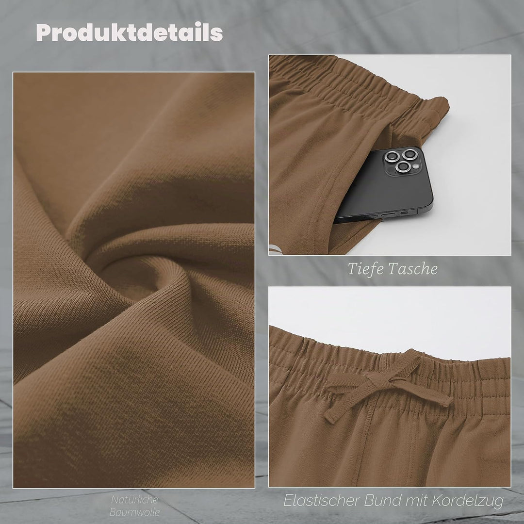 Herren Jogginghose Baumwolle Sweathose Lange Atmungsaktiv Sporthose Yogahose Klassische Trainingshos