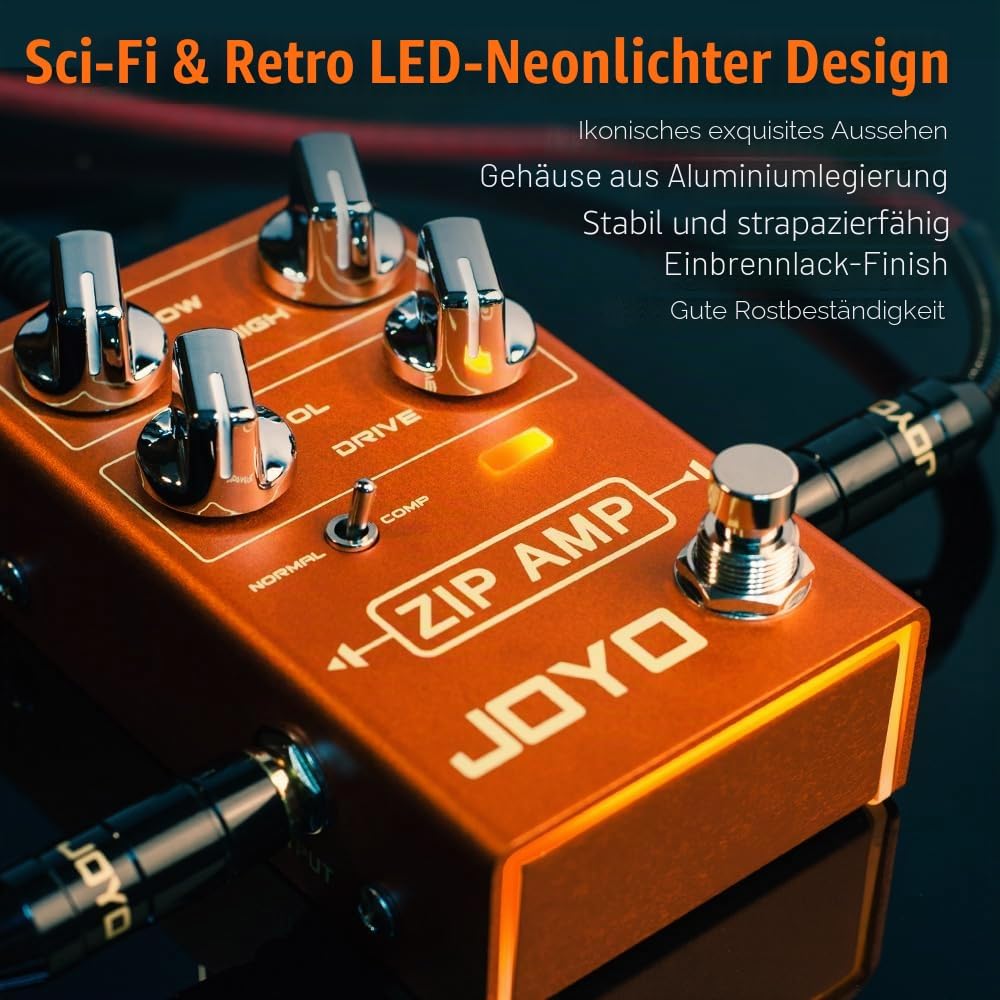 JOYO Overdrive Pedal R Series OD Pedal Rock Kompression Tone mit Gain COMP für E-Gitarren-Effekt (ZI