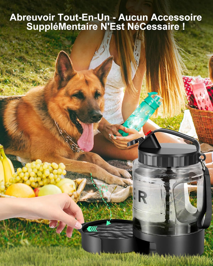 lesotc 2200 ml Trinkflasche für Hunde, Tragbare XXL extra grosse Hundetrinkflasche für unterwegs – C