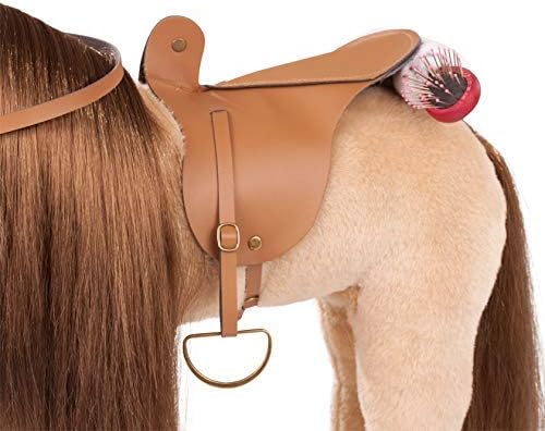 Götz 3403088 Sparky Kämmpferd (Stockmass 37 cm) - braunes Plüschpferd, Höhe ca. 52 cm für Stehpuppen
