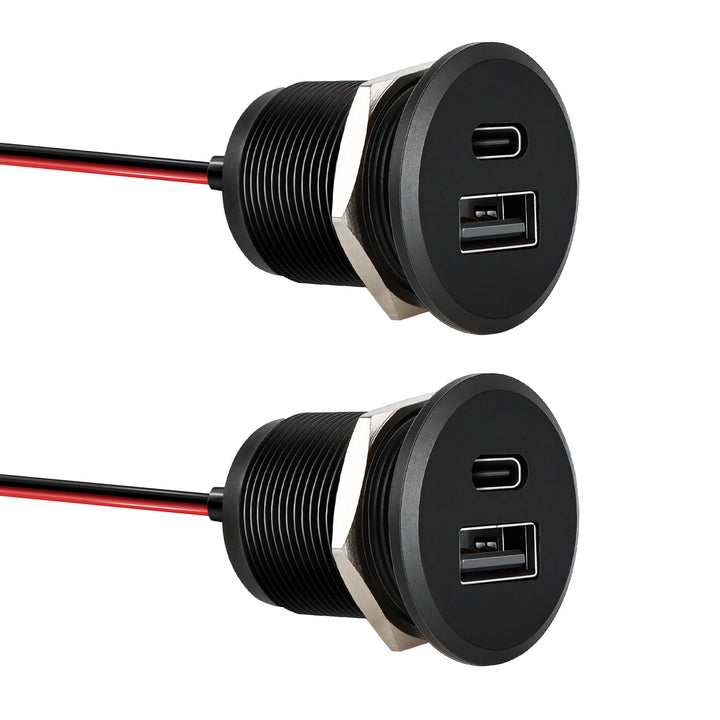 acegoo USB C Steckdose 12V Wohnmobil Ladegerät Vollaluminium, Typ C USB Anschluss PD3.0 QC3.0 KFZ Bu