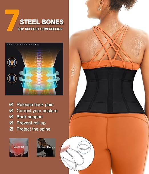 KUMAYES Damen Waist Trainer Bauchweggürtel Korsett Bauchweg Body Shaper Sauna Schwitzgürtel zum Abne