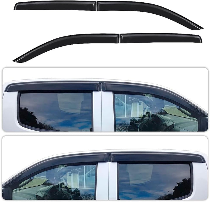 JHCHAN Winddeflektoren Windabweiser für Isuzu D-MAX 2012-2019 Doppelkabine Smoke Schwarze 4 Stück