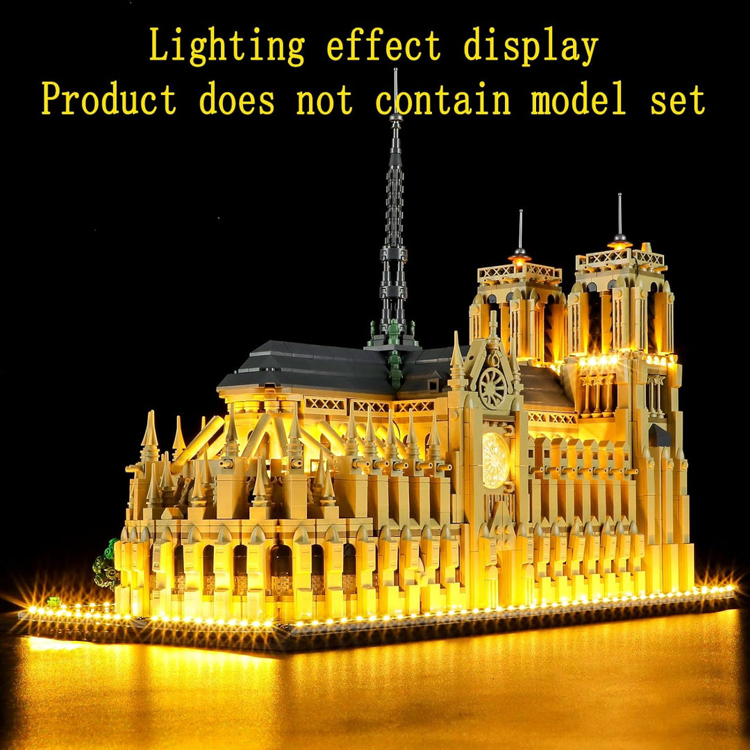 GEAMENT LED Licht-Set Kompatibel mit Lego Notre-Dame de Paris - Beleuchtungsset für Architecture 210