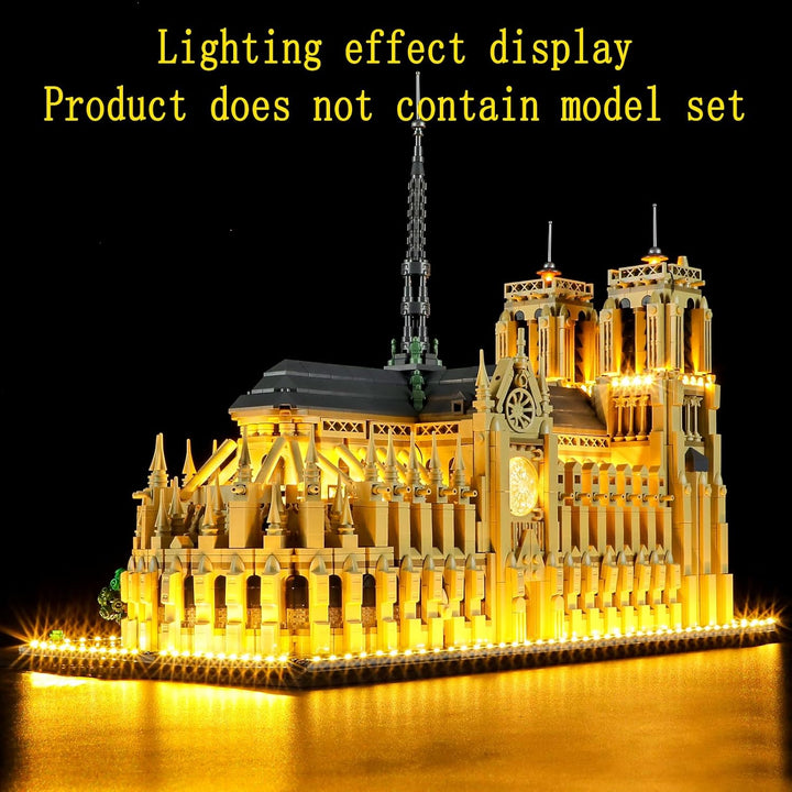 GEAMENT LED Licht-Set Kompatibel mit Lego Notre-Dame de Paris - Beleuchtungsset für Architecture 210