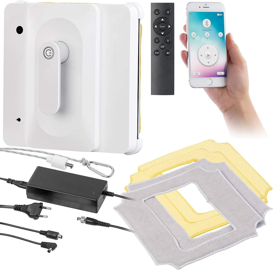 Sichler Haushaltsgeräte Fensterputzroboter: Profi-Fensterputz-Roboter PR-040 mit Bluetooth, App & Si