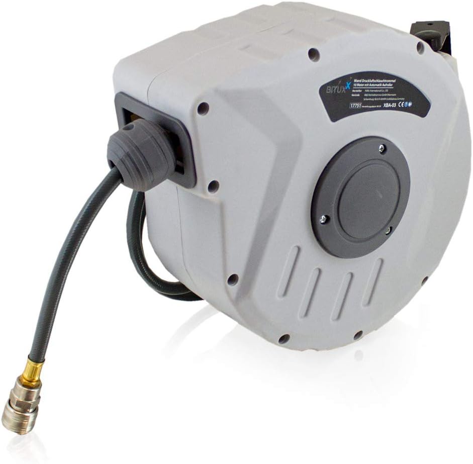 BITUXX® Druckluft Schlauchtrommel automatik Druckluft Schlauchaufroller 1/4" Zoll Anschluss Automati
