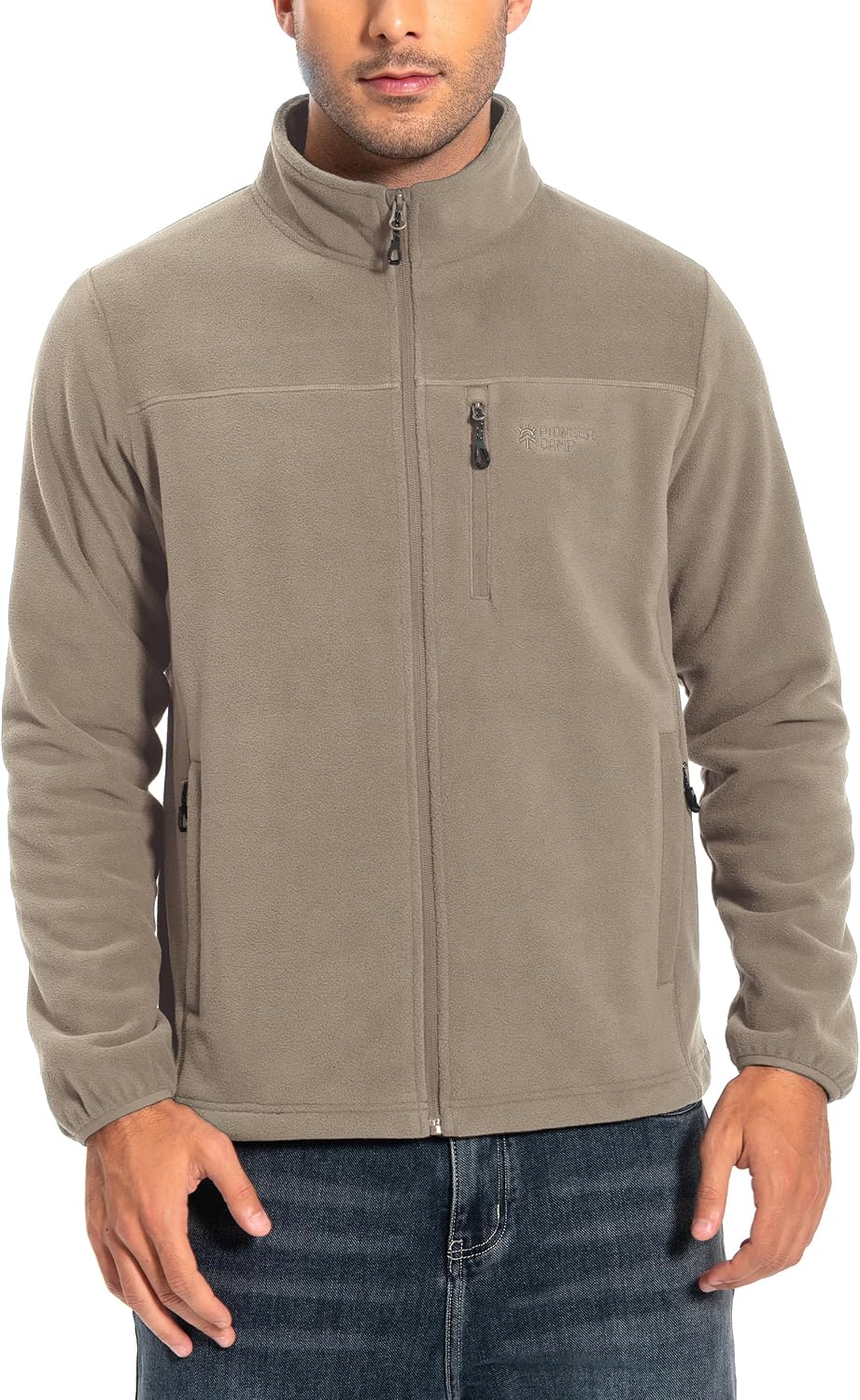 Pioneer Camp Herren Fleecejacke Full Zip Outdoor Polar Leicht Winddicht Jacke mit Reissverschluss M