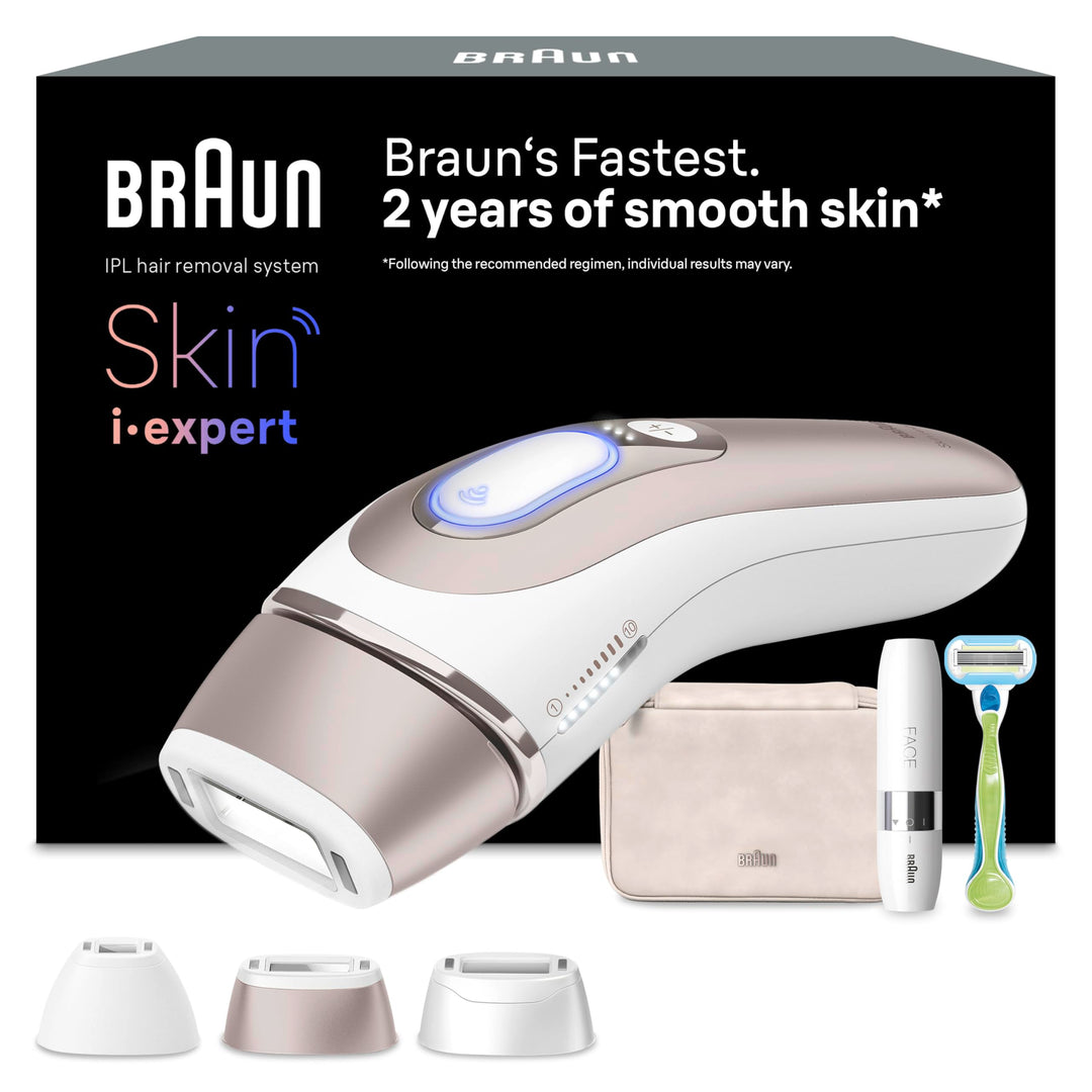 Braun Smart IPL 7 Skin i·expert, Gratis App, Haarentfernungsgerät Damen, 3 Aufsätze, sichtbare Haare