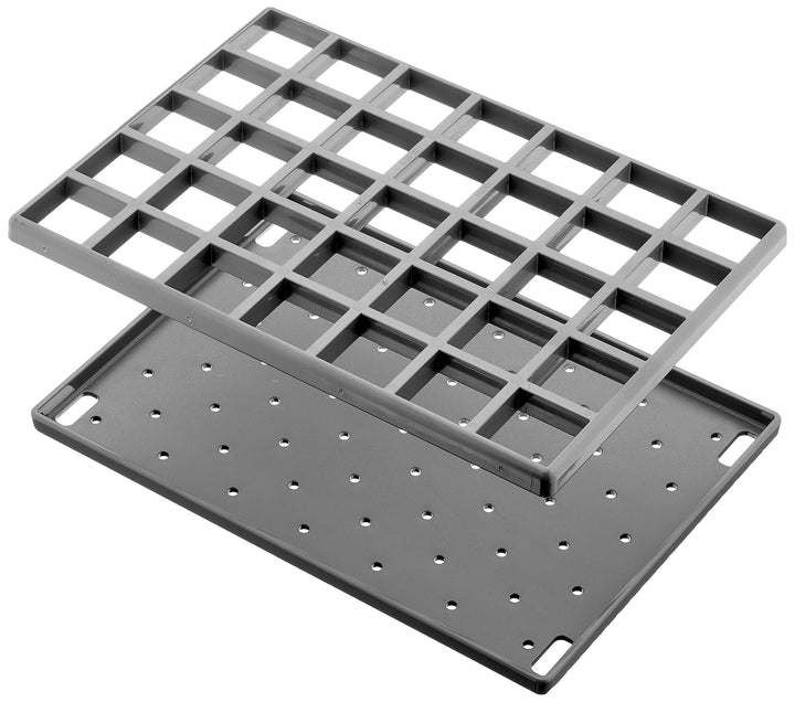 Sanit Ablageset für Multiset (anthrazit, Abtropfschale, Auflagerost, 4 Haken, Dübel, Schrauben) 60.0