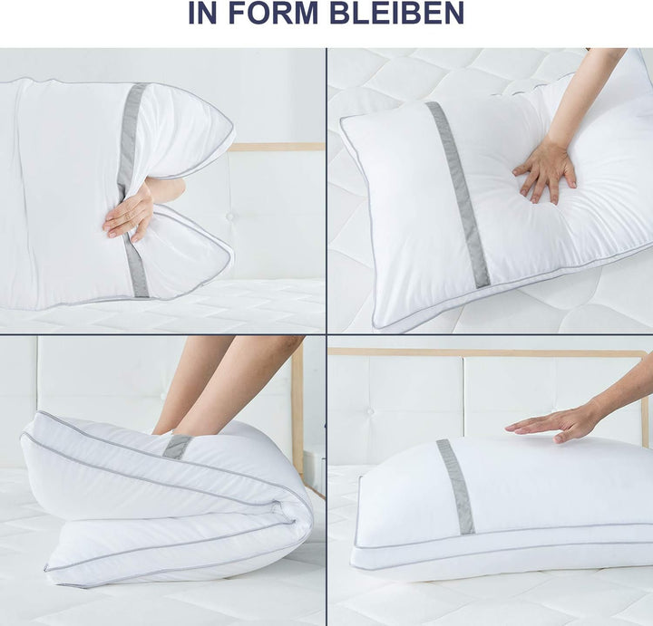 BedStory Kopfkissen 40×80, 2er Set Kissen 40×80 aus 2×850g Mikrofaser, Hotel Qualität Schlakissen mi