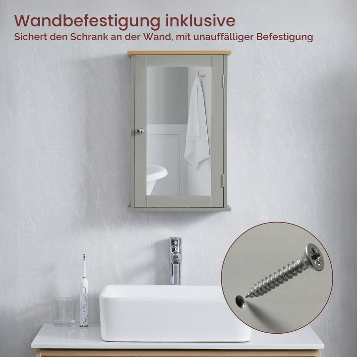 Bath Vida Hoch-&amp; Midischränke fürs Bad, Mitteldichte Holzfaserplatte, Grau, Standard 1 Tür Grau, 1 T