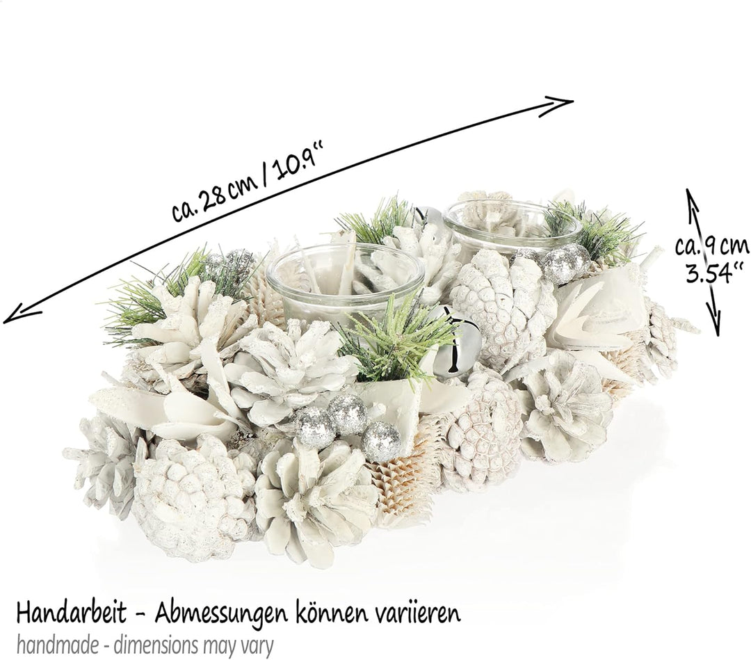 com-four® Teelichthalter - dekorativer Kerzenständer für Weihnachten und Herbst - Kerzenhalter mit n