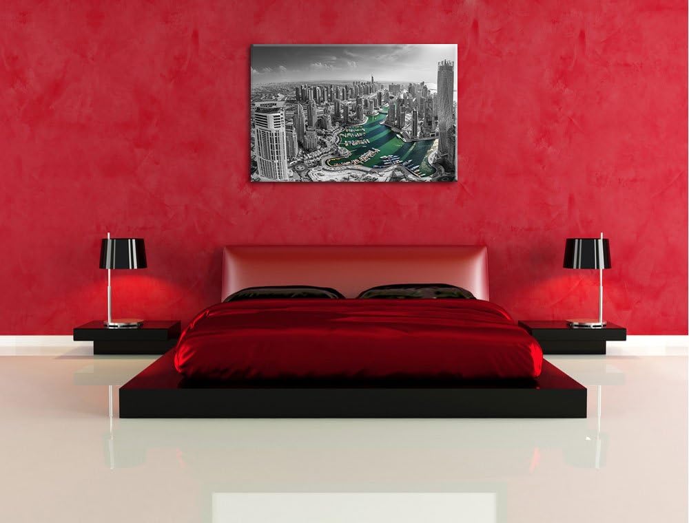 Hotel Burj al Arab mit Rennstrecke schwarz/weiss Format: 100x70 auf Leinwand, XXL riesige Bilder fer
