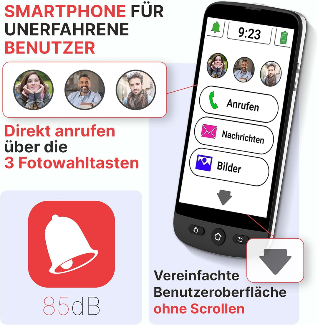 swissvoice - Smartphone S510-M + Magnetisches Ladekabel - Einfach zu bedienen - SOS-Taste - Senior S