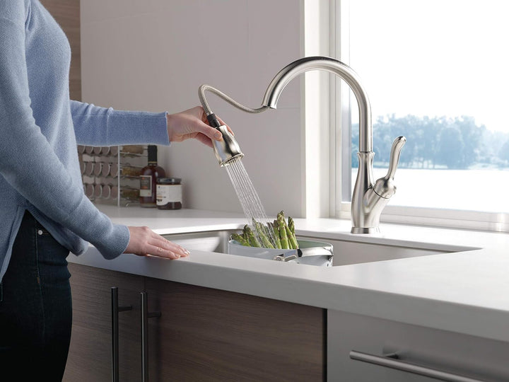 Delta Faucet Leland Einhand-Küchenarmatur mit Pull-Down-Brause, ShieldSpray-Technologie und magnetis
