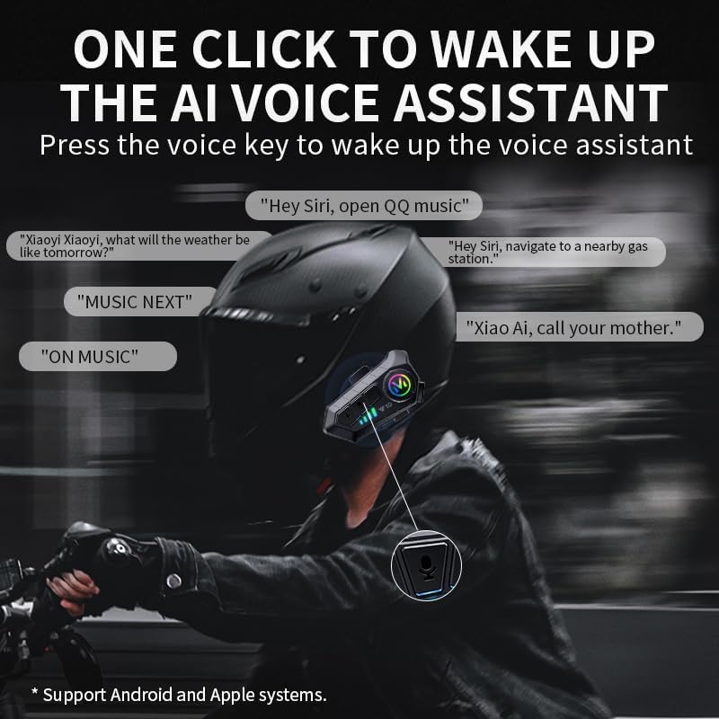 Motorradhelm Bluetooth Motorrad Helm Headset Motorcycle Helmet Bluetooth Headset Wireless DSP&CVC Ge