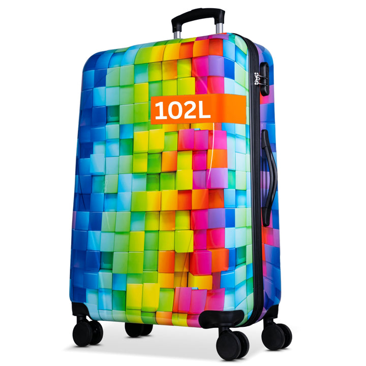 NOWI Hartschalenkoffer XL Gross – 102L Volumen – 8 Rollen 360° drehbar – Leichter ABS Koffer mit Zah