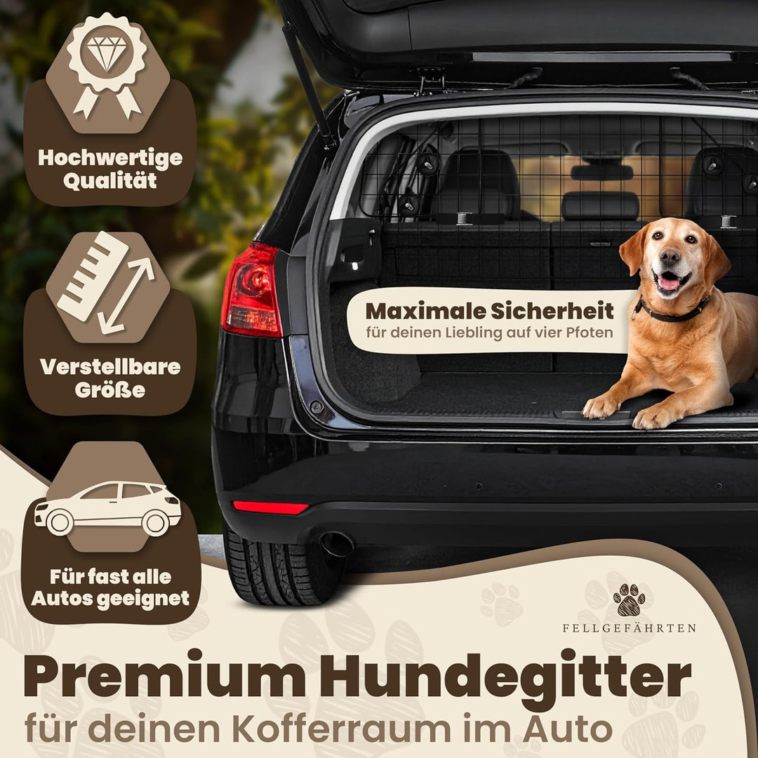 Hundegitter Auto Kofferraum | hochwertiges und stabiles Kofferraum Trenngitter | Trenngitter Kofferr