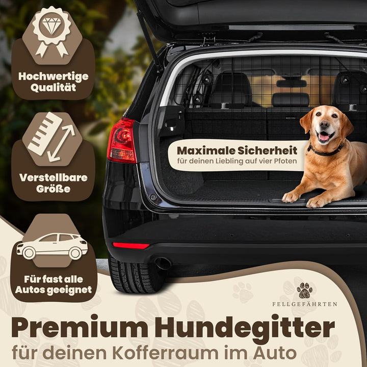 Hundegitter Auto Kofferraum | hochwertiges und stabiles Kofferraum Trenngitter | Trenngitter Kofferr
