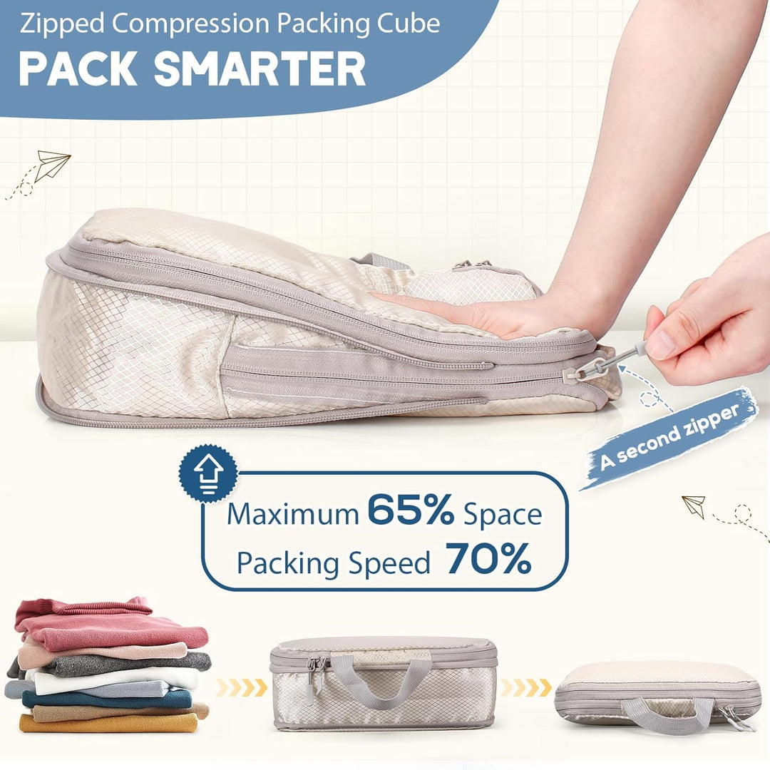 Kompressionstaschen für Koffer, Large Packwürfel für Suitcase, Wasserdichte Reise Kompressionsbeutel