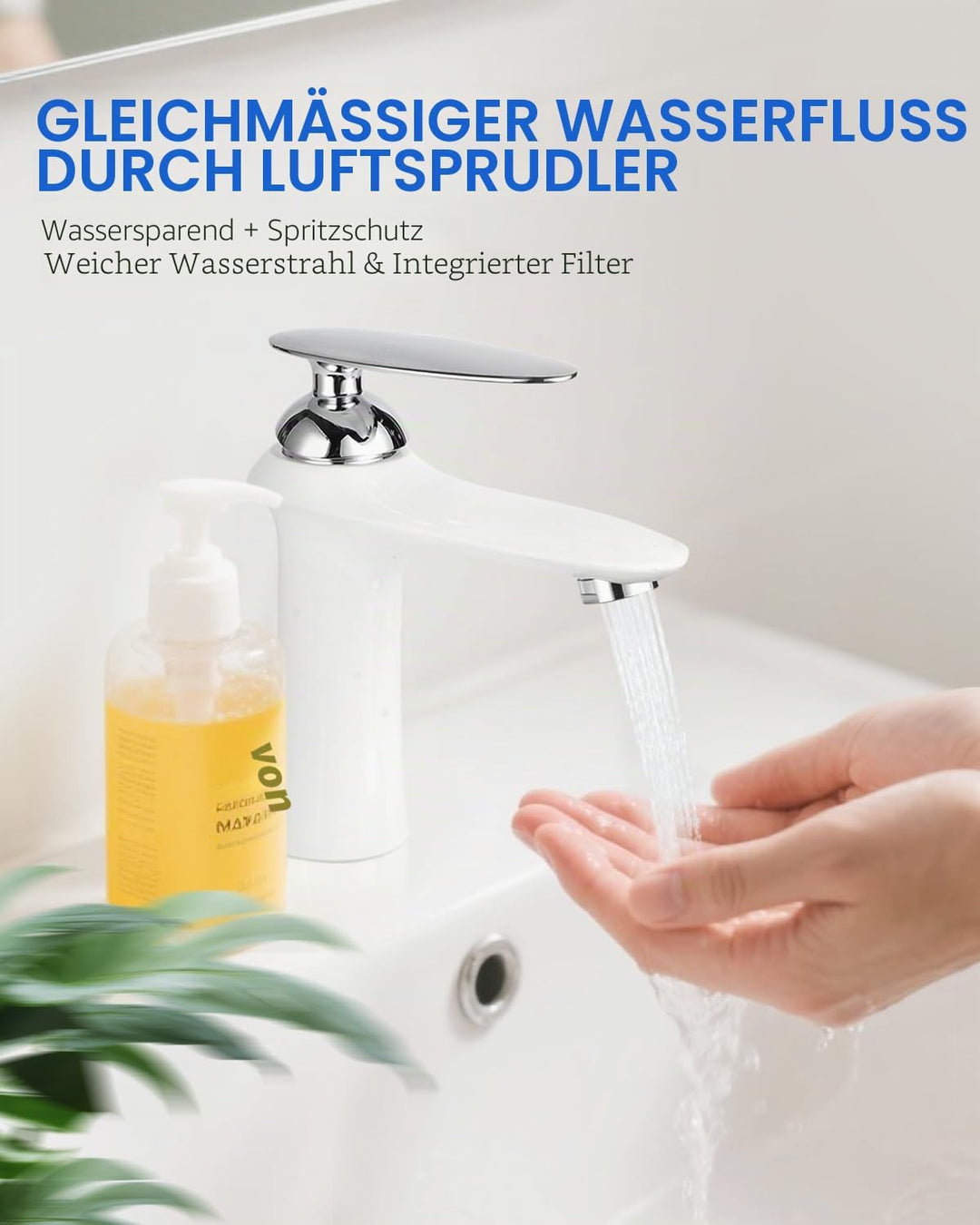Wasserhahn Badezimmer,Kupfer Mischbatterie Wasserhahn Waschbecken Bad Armatur,1 Loch Mount Heisses K