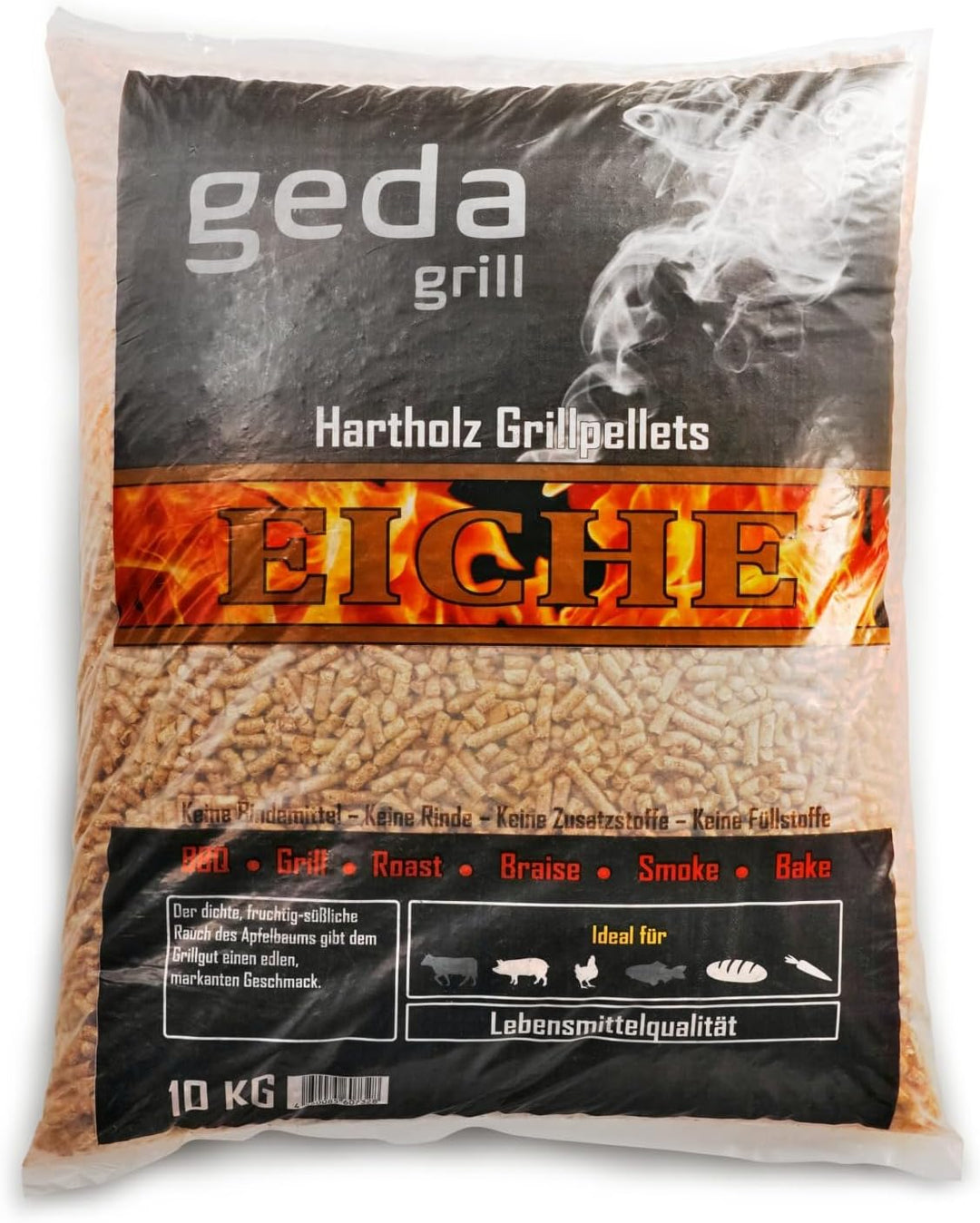 GEDA Grill 100% Hartholz Pellets, Grillpellets BBQ Pellets für Pelletsmoker, Pizzaofen, Räucherofen