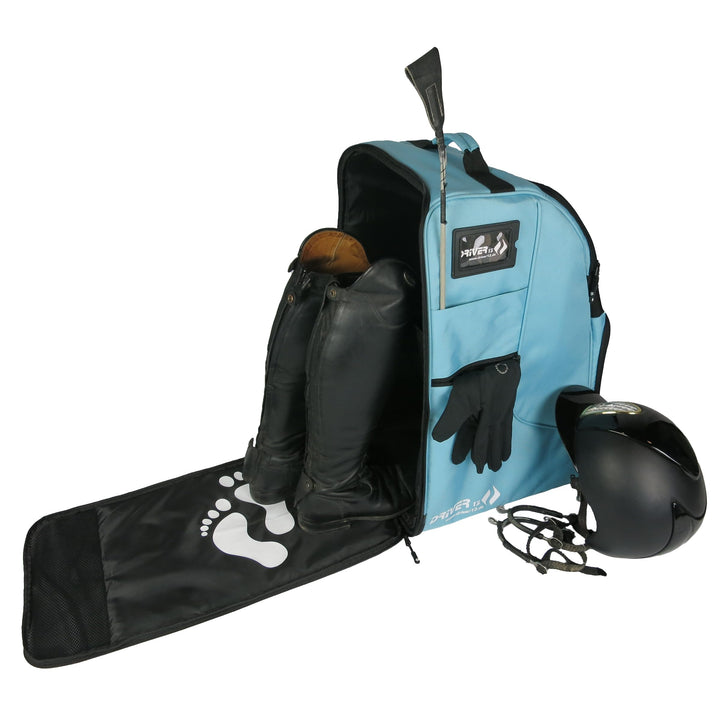 Driver13 Reitstiefelrucksack Deluxe mit Helmfach, Reitstiefeltasche und Stiefeletten Tasche, für Rei