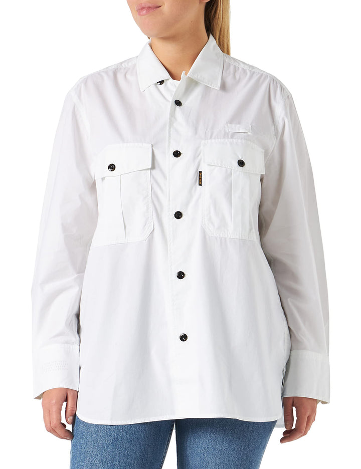 G-STAR Damen Officer Boyfriend Hemd Shirts, Weiss (White D21887-4481-110)