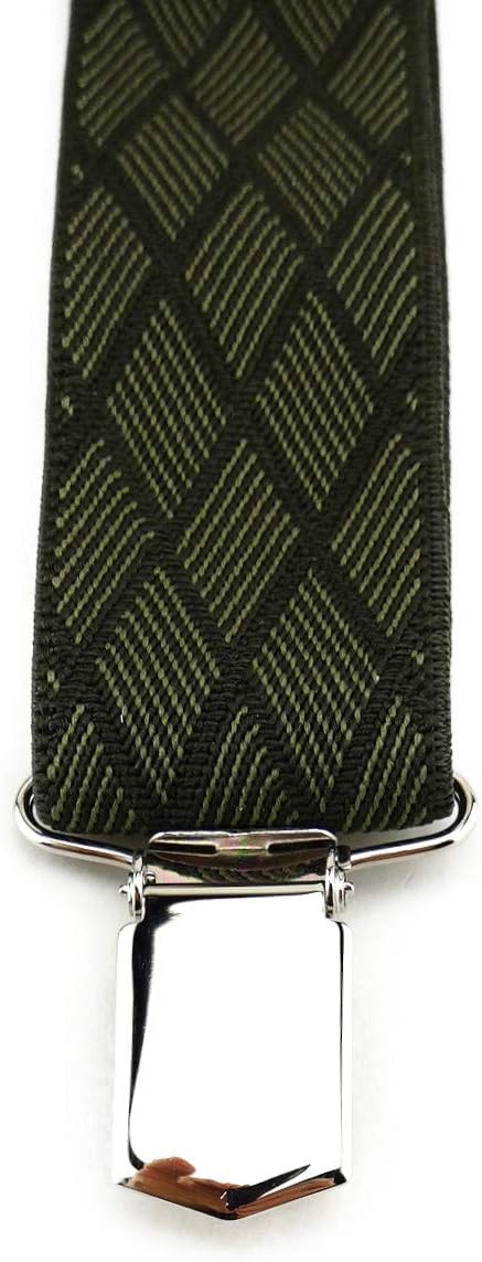 TigerTie Unisex Hosenträger in Y-Form mit 3 extra starken Clips - Farbe in kariert - hochwertige Ver