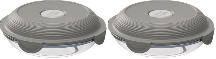 Maped PICNIK - Glas-Lunch-Teller Concept Adult, mikrowellengeeignet, 700 ml - grau (Packung mit 2) L
