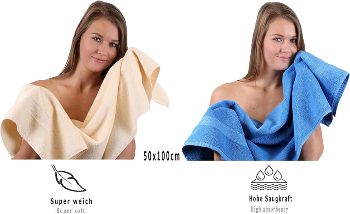 Betz 10-TLG. Handtuch-Set Premium 100% Baumwolle 2 Duschtücher 4 Handtücher 2 Gästetücher 2 Waschhan