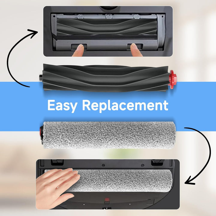 1 Rollbürste mit 2 Rollen Wischmopp Kit Ersatzteil für eufy Zubehör Kit für Omni S1 Pro, S1