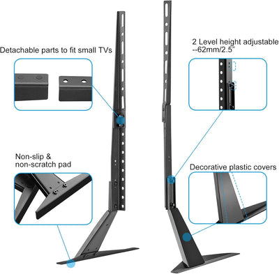 Suptek TV Ständer, TV Standfuss für LCD LED 22-65 Zoll Flach & Curved Fernseher bis zu 50KG, Fernseh