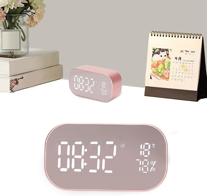 Annadue Digitaler Wecker mit Bluetooth-Lautsprecher, multifunktionaler FM-Radiowecker, Desktop-Digit