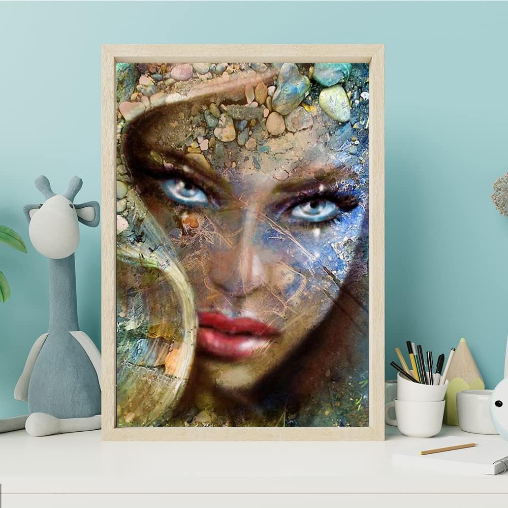 DCIDBEI 40 x 50 cm | 5D DIY Diamond Painting Rund, Abstrakt Diamant Malerei Gaia, Mutter Erde,malen