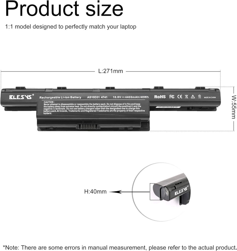 BLESYS AS10D31 Laptop Akku für Acer Aspire E1-421 E1-431 E1-471 E1-531G E1-571G V3-471G V3-551G V3-5