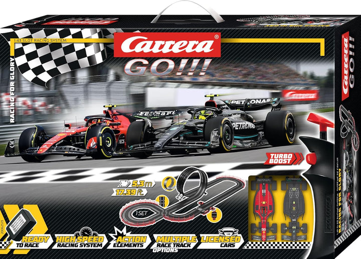 Carrera - 20062573 - Carrera GO!!! Racing for Glory Rennbahn-Set I Rennbahn mit lizensierten Slotcar